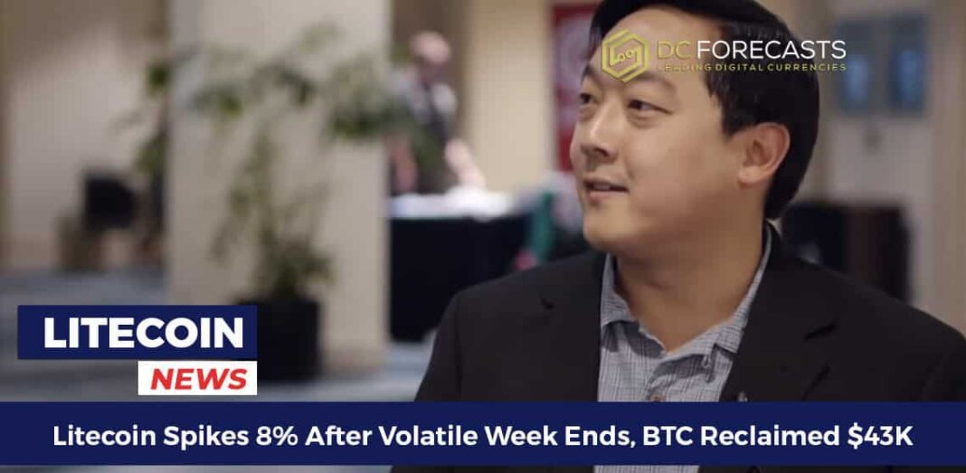 Litecoin Spikes 8% After Volatile Week Ends, BTC Reclaimed $43K