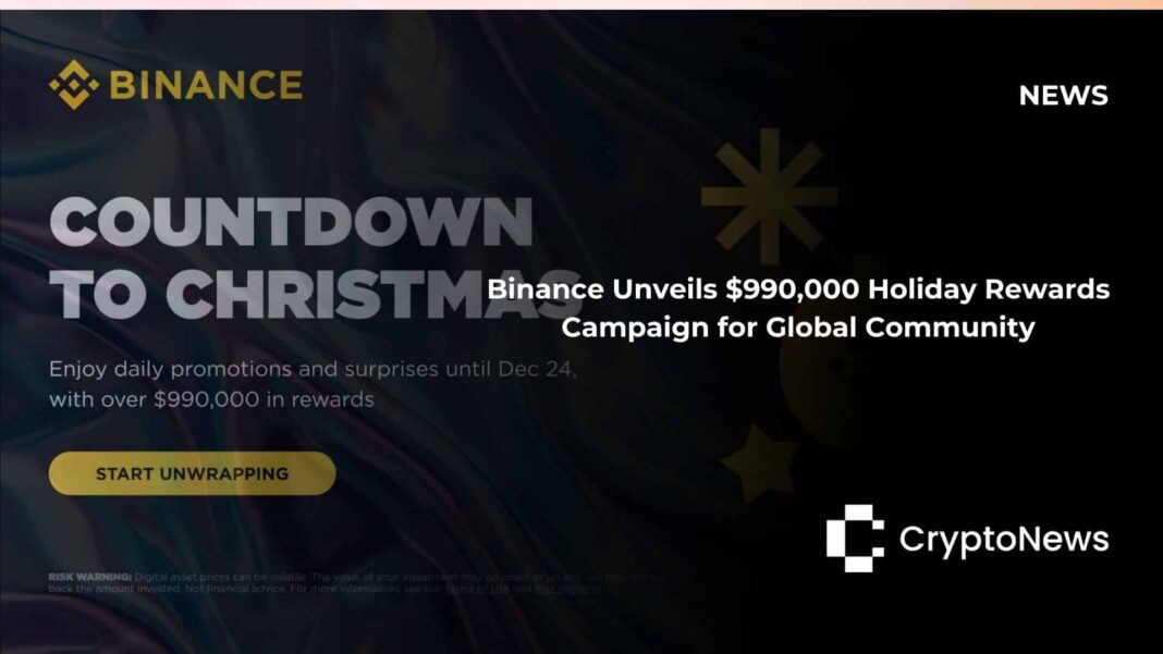 Binance Unveils $990,000 Holiday Rewards Campaign for Global Community