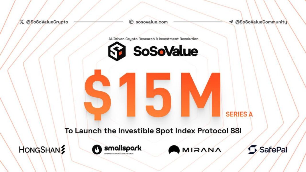 Ai-Driven Crypto Research Platform SoSoValue Raises $15 Million Series A to Launch the Investible Spot Index Protocol SSI – Press release Bitcoin News