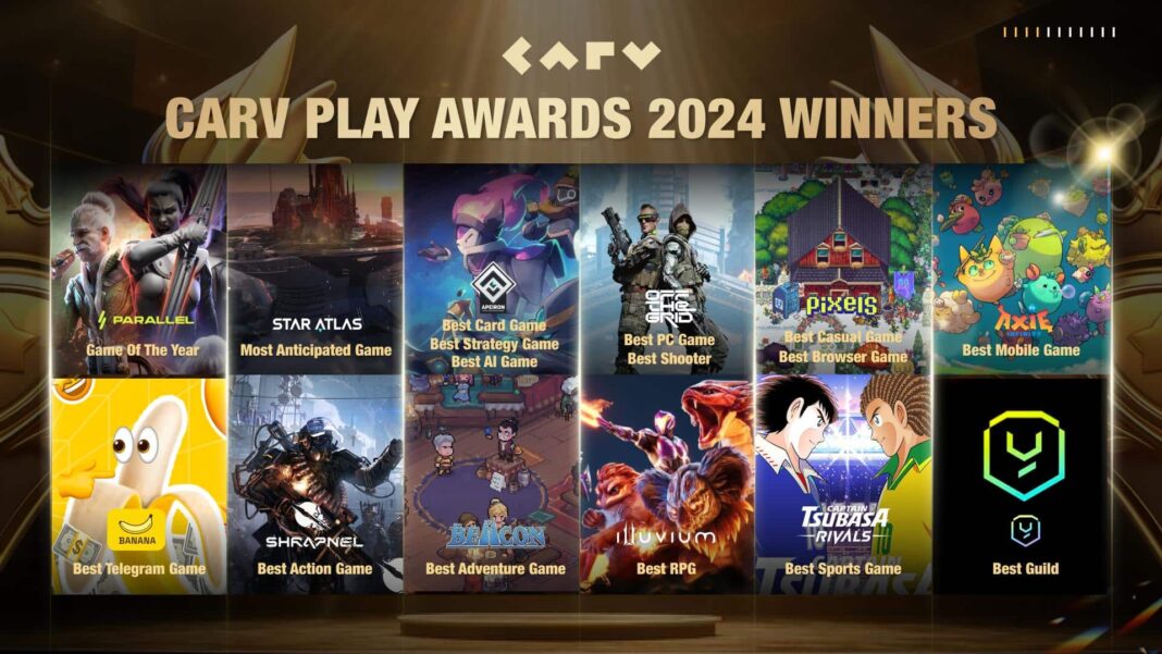 CARV Play Awards 2024 Honors Gaming Excellence Across 16 Categories - Crypto-News.net