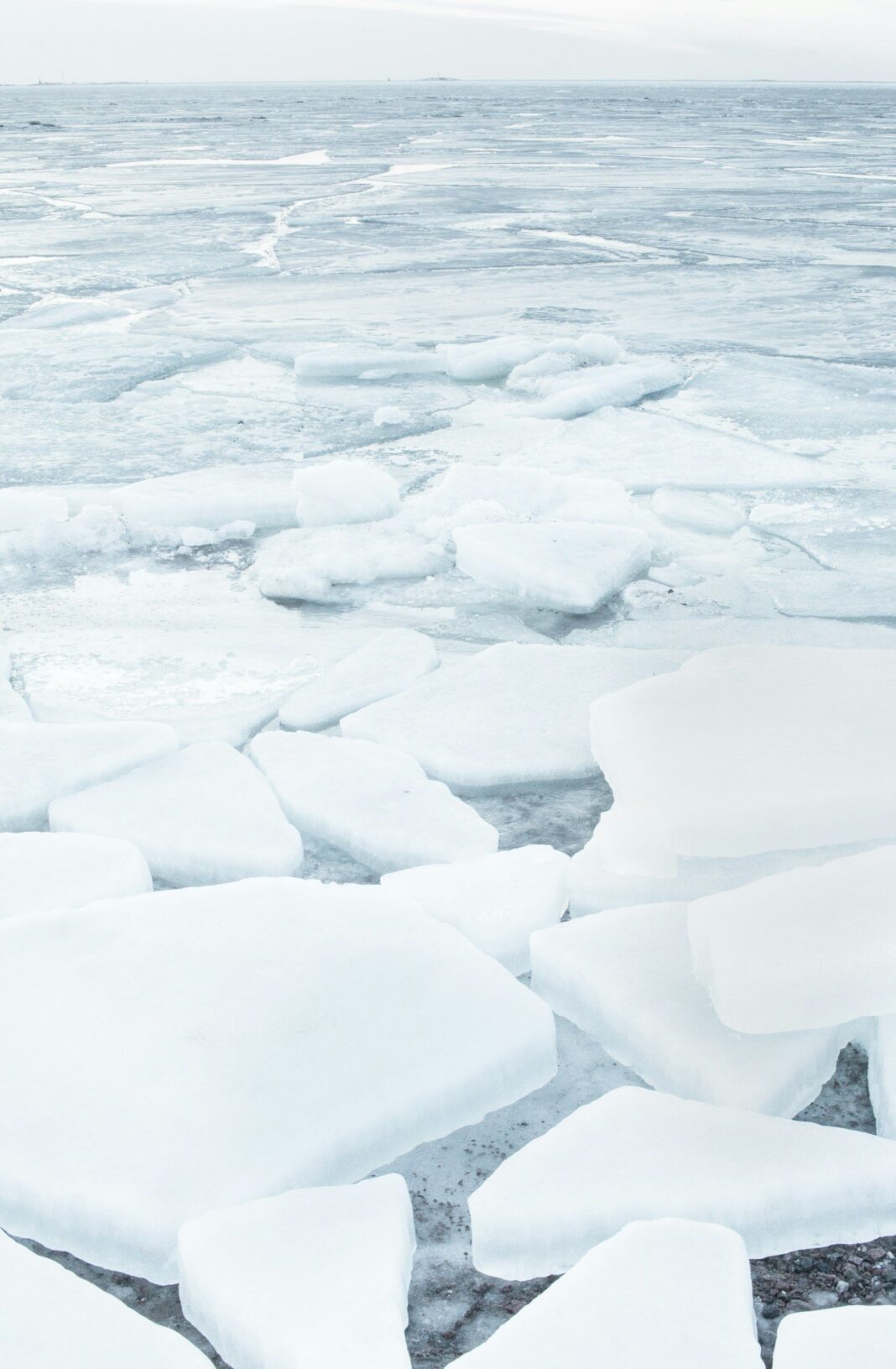 landscape of frozen ice blocks