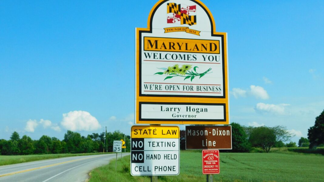 Maryland Welcome sign